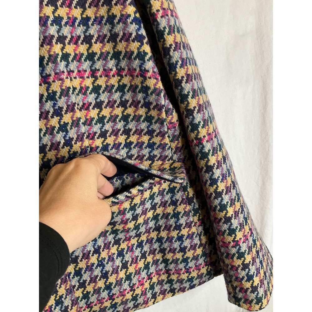 NEW Central Park West Wool Blazer Colorful Houndstooth Dickie Hoodie Preppy M - Picture 5 of 12